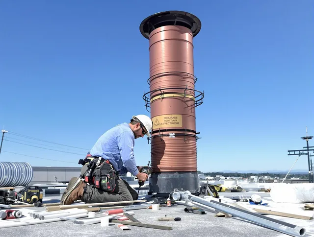 Installed chimney liner by Kent Chimney Sweep in Kent, OH