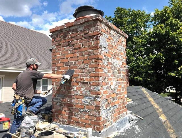 Completed chimney rebuild by Kent Chimney Sweep in Kent, OH
