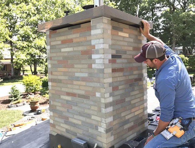 Kent Chimney Sweep completing a modern chimney remodel in Kent, OH