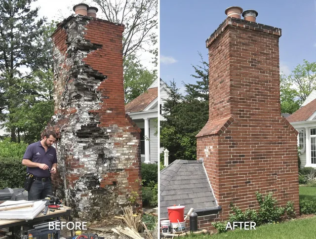 Kent Chimney Sweep performing a full chimney restoration in Kent, OH
