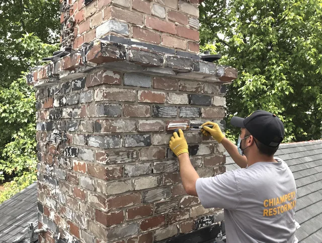 In-progress chimney restoration by Kent Chimney Sweep in Kent, OH