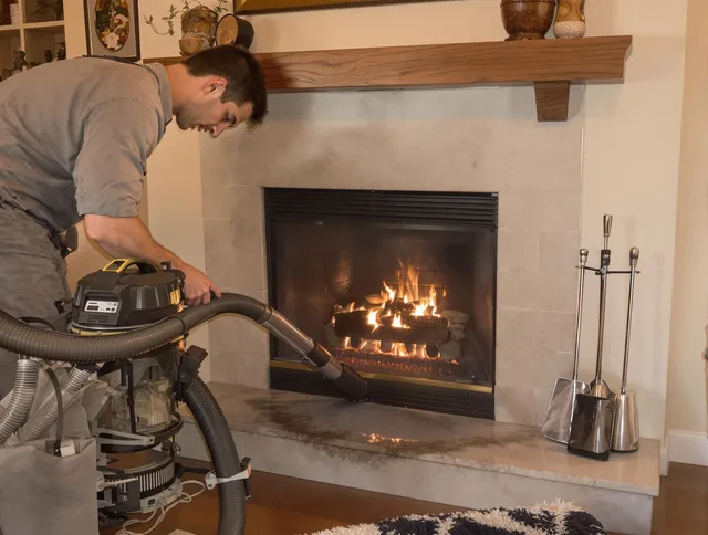 Routine fireplace upkeep by Kent Chimney Sweep in Kent, OH