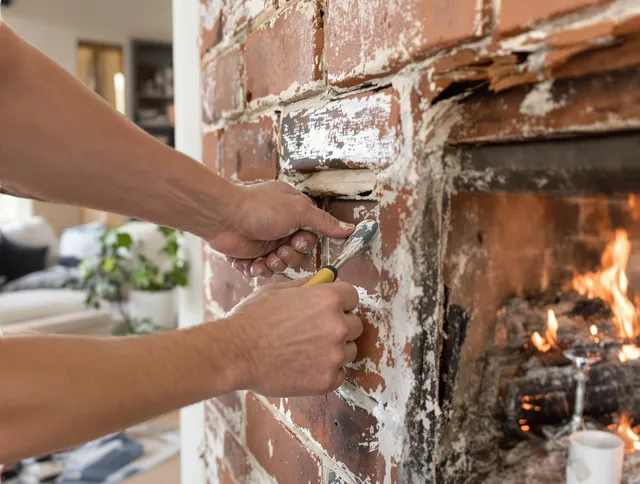 Routine fireplace repair by Kent Chimney Sweep in Kent, OH