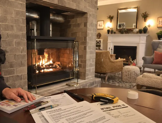 Kent Chimney Sweep verifying fireplace safety measures in Kent, OH