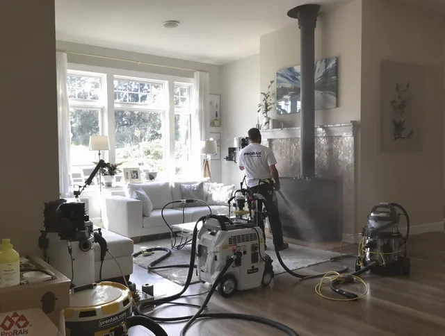 Soot removal service by Kent Chimney Sweep for a fireplace in Kent, OH